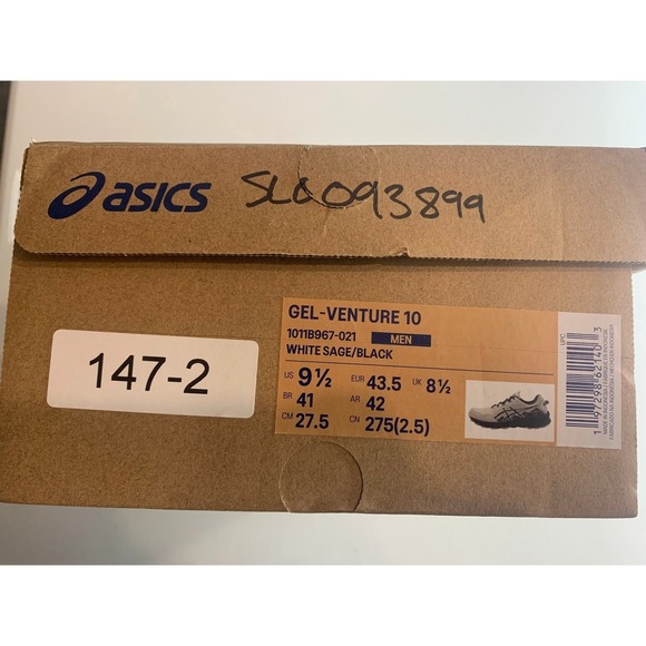 Asics Gel-Venture 10 Mens White Sage Black Trail Running Shoes 1011B967-021 9.5 - Picture 13 of 15